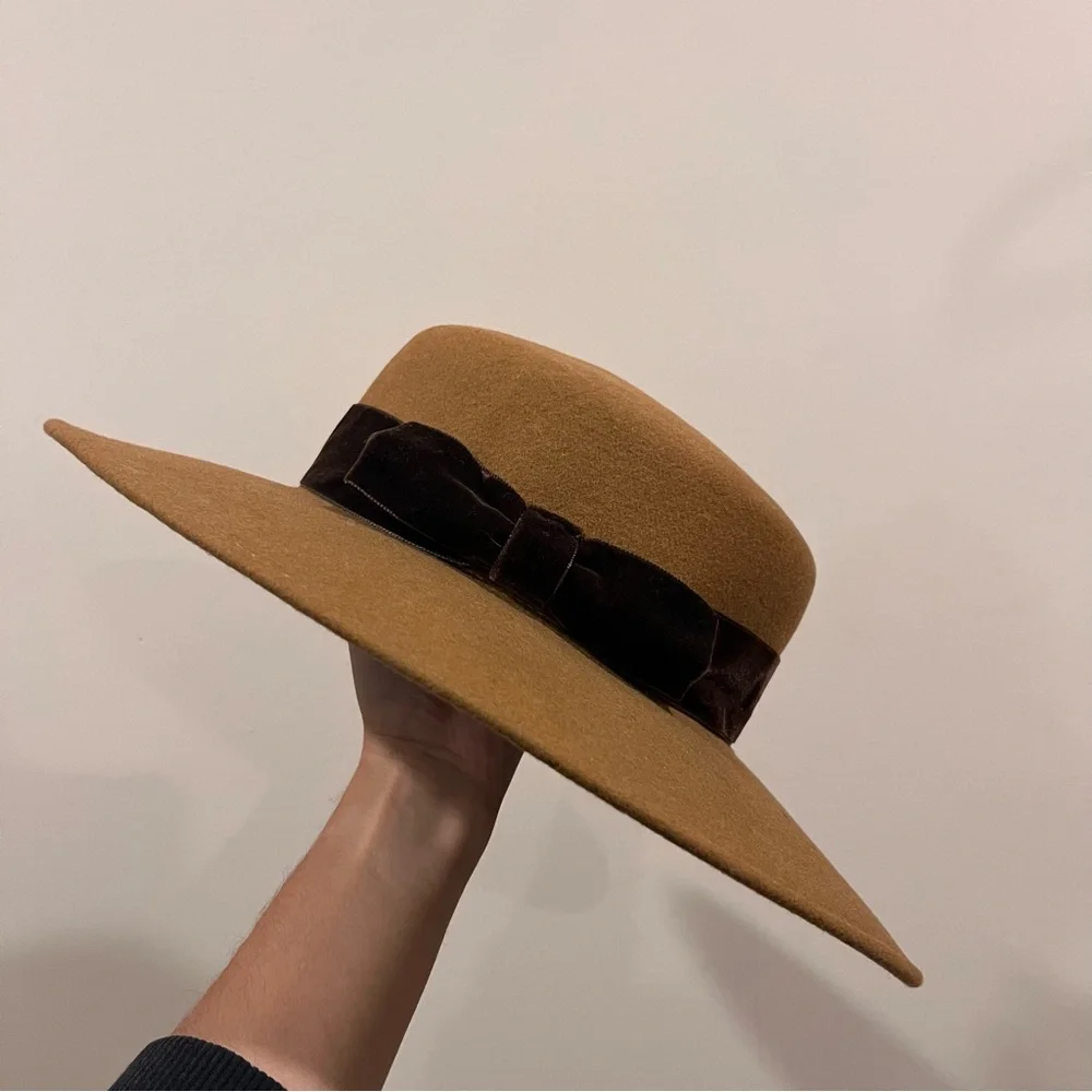 Vintage Wool Brim Hat Bow - Picture 6 of 7